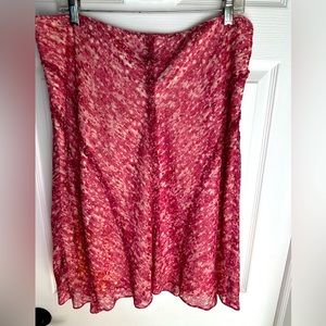 Ann Taylor Pink A-line Lined Silk Skirt